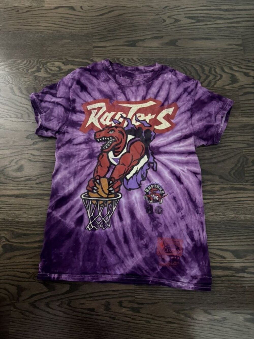 Mitchell & Ness Raptors Purple Tie-Dye Graphic Tee Size S